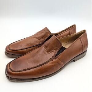 Sandro Moscoloni Easy Leather Venetian Loafer Shoes Men's Brown Size US9D EU41